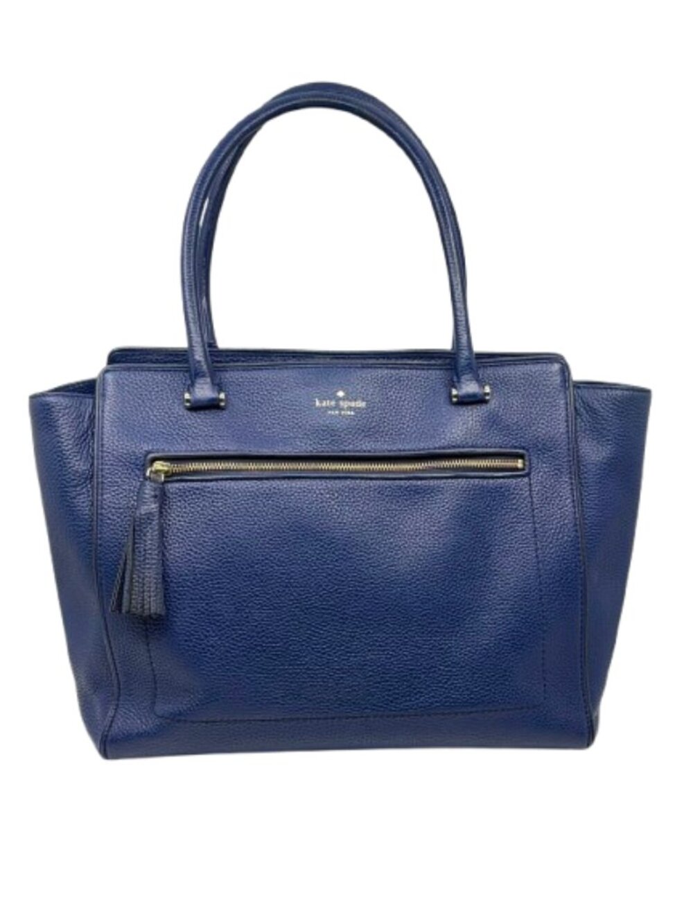 KATE SPADE~Chester Street Allyn~LARGE BLUE PEBBLED LEATHER SHOULDER BAG Near New